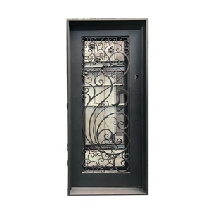 Portes avec panneau latéral, entrée simple, forgées, vente en gros, portes doubles. 1 mètre carré de peau forgée en acajou de Xiamen pour porte en fer - Product Image 3