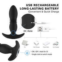 Großhandel Silikon Analplug Erwachsenen-Sexspielzeug Elektrischer Schock Vibrations-Analstimulator Massage-Spielzeug