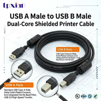 Kabel USB AM ke BM OEM dengan Perisai Ferit Ganda UL2725 28AWG USB2.0 untuk Printer, Peralatan CNC, dan Transfer Data