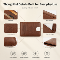 Dompet Kartu Kulit PU Premium Anti RFID, Tipis, dengan Slot Jempol, Multi Slot, Kantong Aman, Ketebalan dan Berat yang Dapat Disesuaikan