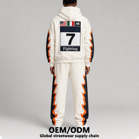 Ensemble de survêtement streetwear personnalisé pour hommes, avec sweat à capuche imprimé graphique et pantalon de survêtement coupe droite en molleton épais