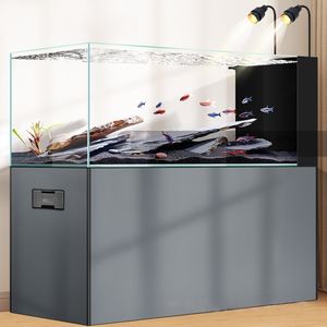 Acuario Rectangular de Vidrio Ultra Blanco con Filtración Superior, Madera Contrachapada Sólida, Luces LED, Drenaje con un Clic, <span class=keywords><strong>para</strong></span> Peces Bala - Product Image 4