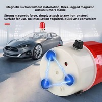 JZCN PIR Detektor Gerakan Alarm Cahaya Suara 115dB Sensor Inframerah Strobo Berputar Magnetik Anti Maling