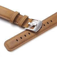Bracelet de montre en cuir Crazy Horse souple à dégagement rapide 20/22mm, style vintage mat, personnalisable OEM ODM