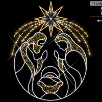 Guirlande lumineuse LED 2D Scène de la Nativité, étanche IP65, décoration de Noël extérieure, taille personnalisable