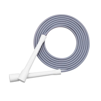 Corde à sauter en fil d'acier avec revêtement extérieur en PVC résistant à l'usure, longueur réglable de 3 m et poignée en mousse antidérapante pour la salle de sport