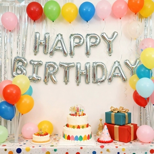 Balon Foil Huruf Dekorasi Ulang Tahun Pernikahan Tahun Baru Gradasi 16 32 40 Inch, Aluminium Mylar Helium, Grosir - Product Image 2