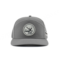 Casquette Snapback Sportive BSCI Personnalisée de Haute Qualité, 7 Panneaux, 100% Polyester Oxford Dobby, Respirante, Imperméable, avec Logo Patch Léopard à Pois