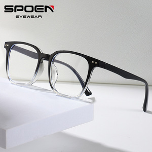 SPOEN Montures de lunettes rectangulaires à monture complète anti-lumière bleue pour femmes, légères et tendance, avec verres transparents - Product Image 1
