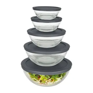 Kitchenware and cookware microwave safe round glass salad bowl set
