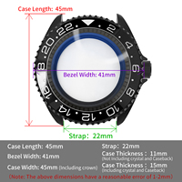 Casing Jam Tangan SKX Classic Hitam 3 O'clock untuk SKX007 009 Matte Cocok untuk Mesin NH35 NH36, Chapter Ring, Bezel Insert, Caseback, Mod Part