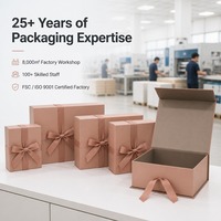 Boîte cadeau personnalisée en or rose mat, magnétique, étanche, à rabat, avec gaufrage, ruban gros-grain et nœud, pliable, vente en gros directe d'usine