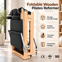 Vente en gros de Reformer Pilates pliable haut de gamme, machine de fitness pour salle de sport, Reformer Pilates pliable en bois de noyer pour studio