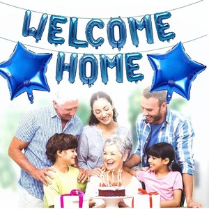Ensemble de ballons 'Bienvenue à <span class=keywords><strong>la</strong></span> <span class=keywords><strong>maison</strong></span>' <span class=keywords><strong>pour</strong></span> bébé garçon, ballons en aluminium bleus avec lettres et étoiles, ballons en latex à confettis, décorations <span class=keywords><strong>pour</strong></span> fête de naissance ou de baby shower - Product Image 2