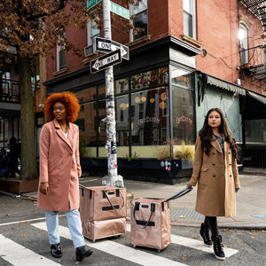 車輪付きトラベルバッグ、折りたたみ式ローリングトートトロリー、再利用可能な食料品ショッピングバッグ - Product Image 3