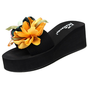 Women's Summer Thong <b>Sandals</b> Thick Soled Platform Wedge Heel Non Slip Fashionable Outdoor High Heeled Beach Vacation <b>Sandals</b> - Product Image 1