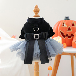 PETCIRCLE Ropa para Mascotas para Primavera y Otoño, Cachorros de Perro Pequeños, Trajes para Fiestas, Serie Oscura, Vestido de Novia Encantador - Product Image 5