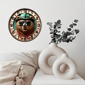 Round Wooden Wall <b>Clock</b> 25cm Quiet Quartz Movement Home Decor <b>Bedroom</b> Study Hanging <b>Clock</b> - Product Image 2