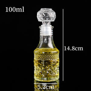लक्जरी खाली मिनी 50 मिलीलीटर 100 मिलीलीटर विंटेज क्रिस्टल ग्लास वाइन वोदका ब्रांडी बीयर शराब व्हिस्की बोतल स्टॉपर के साथ स्टॉपर - Product Image 6