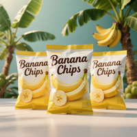 Pochettes d'oreiller d'emballage de collation comestible comestible imprimées personnalisées sacs vides en plastique de feuille d'aluminium mylar plantain pomme de terre banane chips