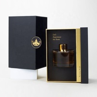 Nouveau luxe personnalisé noir brillant tiroir en carton boîte cadeau bouteille vide parfum aromathérapie diffuseur de voiture boîte d'emballage