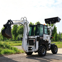 Chargeuse-pelleteuse multifonctionnelle 4x4 avec chargeur frontal et excavateur arrière