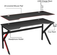 Table de jeu ergonomique en forme de K pour ordinateur de jeu PC