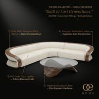 Ensemble de canapés modulaires de luxe modernes de haute qualité pour le bureau, la décoration d'hôtels/villas, rembourrés en cuir et bois