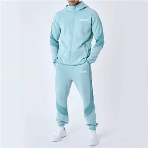 Manufacturer's High Quality Nylon Sport Tracksuit Set Custom Logo Heavyweight Print Breathable Knitted SpringJogging Suits