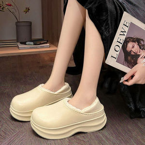 Sabots de <span class=keywords><strong>jardin</strong></span> classiques pour femmes en EVA, doux, en peluche, en coton, fourrés, pour l'hiver, avec fonction antidérapante et imperméable pour l'automne, chaussures - Product Image 4