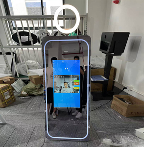 Commercial Selfie Photo Booth Christmas Stand in Vintage Photo Booth Wooden Aesthetic Photo Booth Led Touch Screen - Product Image 1