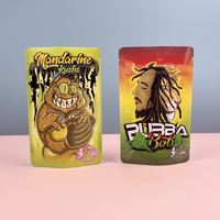 Sac en papier kraft plastifié personnalisé avec fermeture éclair, matériaux recyclés, design unique, transparent, pour aliments pour animaux de compagnie et chewing-gum