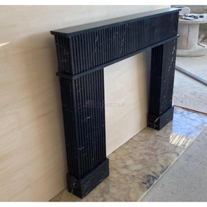 Cornice per Caminetto Autoportante in Marmo <span class=keywords><strong>Nero</strong></span> Marguina, Decorazione di Lusso per Interni Newstar - Product Image 6