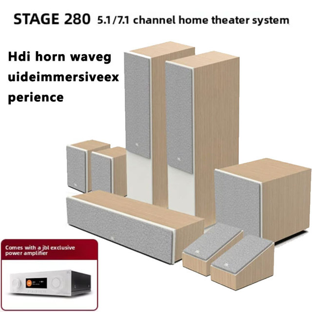 JBN STAGE280 Professional Dolby Atmos Home Theater Audio System Kit Living Room TV/Sky Channel Speaker/Decoder Amplifier Combo
