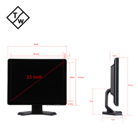 Haute qualité 15 pouces HD VGA entrée montage mural LCD moniteur d'ordinateur 4:3 affaires écran tactile haut-parleur remplacement utilisation de bureau