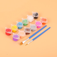 Lot de 12 mini-bocaux de peinture acrylique, non toxiques et sûrs pour enfants, idéal pour le dessin, les loisirs créatifs et les projets artistiques scolaires
