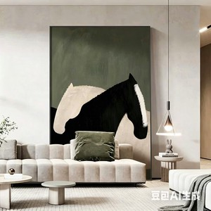 Dafen Village Oil Painting Horse Art Metal <b>Frame</b> Impressionism Style Living Room Sofa Background <b>Wall</b> Decor - Product Image 1