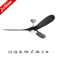Ventilador de Techo 1stshine de 60 Pulgadas con Aspas de Madera Sólida, Diseño Moderno Profesional, Motor DC, Luz LED, Venta Directa de Fábrica, para Hogar Inteligente
