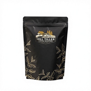 Sacchetto Stand-up Nero Opaco con Cerniera in Plastica per Alimenti, Confezione per Caffè in Grani per Tostatori Hill Tiller - Product Image 1