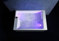 Baignoire de massage à remous en acrylique pour intérieur, baignoire spa d'hydrothérapie avec cascade et éclairage LED pour maison, hôtel, villa, salle de bain