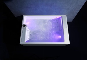 Bañera de hidromasaje de acrílico <span class=keywords><strong>para</strong></span> interiores, bañera de spa con cascada y luz LED <span class=keywords><strong>para</strong></span> el hogar, hotel, villa, baño - Product Image 3