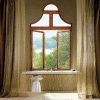 Ventana de Aluminio con Vidrio Curvo en Forma de Arco NFRC, Ventana Fija Abatible, Puertas y Ventanas Personalizadas