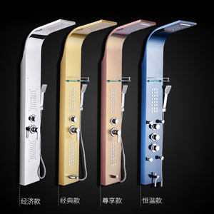 Columnas <span class=keywords><strong>de</strong></span> Panel <span class=keywords><strong>de</strong></span> <span class=keywords><strong>Ducha</strong></span> Doradas Cepilladas, Acero Inoxidable 304, Jets <span class=keywords><strong>de</strong></span> Spa en Cascada, Panel <span class=keywords><strong>de</strong></span> <span class=keywords><strong>Ducha</strong></span> Inteligente - Product Image 6