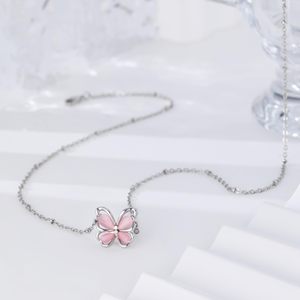 Collana a catena in oro 18K con motivo a <span class=keywords><strong>farfalla</strong></span> <span class=keywords><strong>rosa</strong></span> con zirconi 42 + 5cm collana alla moda in ottone per regalo N0716 - Product Image 5