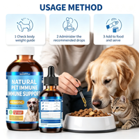 Gouttes antibiotiques naturelles pour animaux de compagnie, complément liquide pour chiens et chats, soutien immunitaire prébiotique, saveur poulet riche en protéines