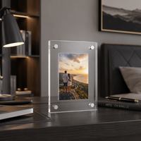 Marco de Fotos Acrílico Personalizado, Magnético, Flotante, para Montar en la Pared, Marca Privada OEM, Acrílico Sólido, Marco de Fotos de Doble Cara, Decorativo