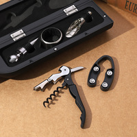 Cadeau promotionnel métal acier inoxydable bouchon de vin outils multifonctions portables ouvre-bouteille de vin ensemble de tire-bouchon