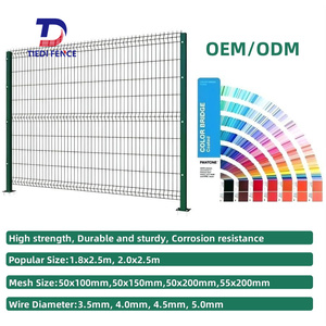 Gran Oferta en <span class=keywords><strong>Francia</strong></span>: Panel de Malla de Alambre Soldada Curvada 3D con Recubrimiento de PVC Verde RAL6005 para Cercas Europeas, Cloture en Panneaux Clásico Grillage Rigide - Product Image 2