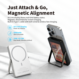 แบตเตอรี่สำรองแม่เหล็กไร้สายขนาด 5000mAh ดีไซน์บางเฉียบเพียง 9.6 มม. - Product Image 1