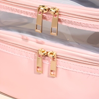 Sac de toilette moderne pliable résistant à l'eau en PU, grande capacité, fermeture éclair, trousse de maquillage